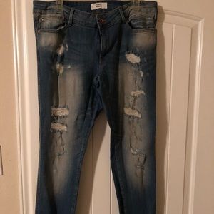 Distressed jeans